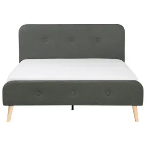 Fabric EU Super King Size Bed Grey RENNES