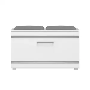 Opal Shoe Cabinet with Seat White