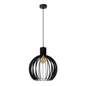 Lucide Mikaela Modern Pendant Light 35cm - 1xE27 - Black