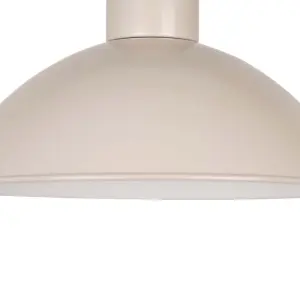 First Choice Lighting Domed Taupe Grey Easy Fit Metal Pendant Shade