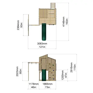 PolarPlay Kids Climbing Tower & Playhouse with Swing and Slide - Swing Balder Mist