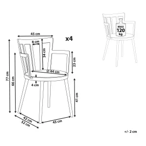 Set of 4 Dining Chairs MORILL Light Green