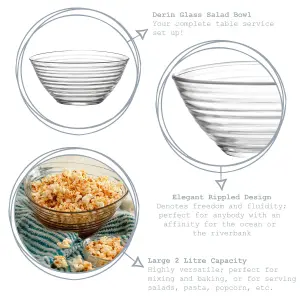 LAV - Derin Glass Serving Bowls - 23cm - Pack of 2