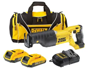 Dewalt DCS380D2 18v XR Reciprocating Sabre Saw Li-ion + 2 x 2.0ah Charger + Bag