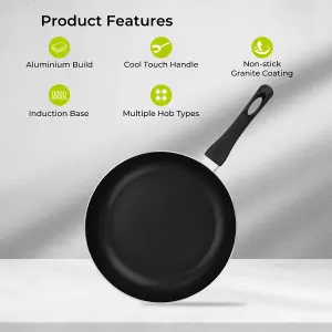 Royalford Fry Pan, 30 Cm Aluminium Non-Stick Frying Pan Induction Hob Egg Omelet Pan Saute Pan with 3-Layer