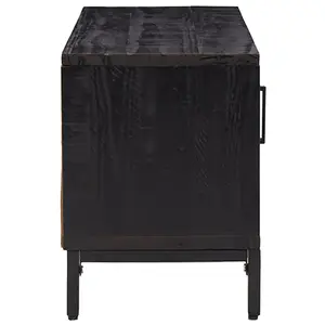 Berkfield TV Cabinet Black 90x30x40 cm Solid Pinewood