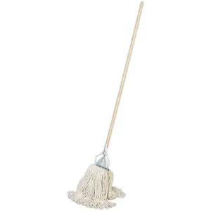 Traditional 450g Kentucky Mop - Extra Thick Absorbent Cotton - Wooden Handle