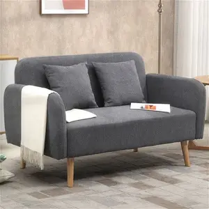 Portland 2 Seater Grey Chenille Loveseat Sofa