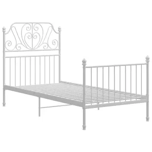 Berkfield Bed Frame White Metal 100x200 cm