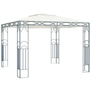 Berkfield Gazebo with LED String Lights 300x300 cm Cream