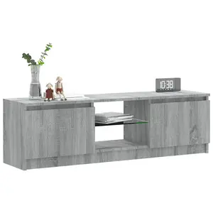 Berkfield TV Cabinet with LED Lights Grey Sonoma 120x30x35.5 cm