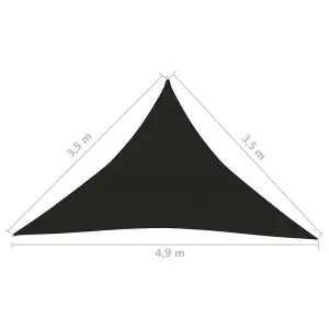 Berkfield Sunshade Sail 160 g/m2 Black 3.5x3.5x4.9 m HDPE