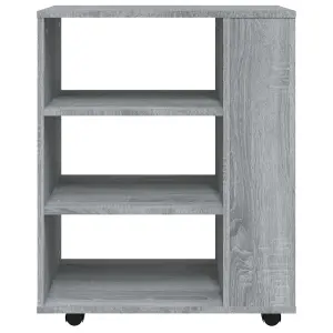 Berkfield Rolling Cabinet Grey Sonoma 60x35x75 cm Engineered Wood