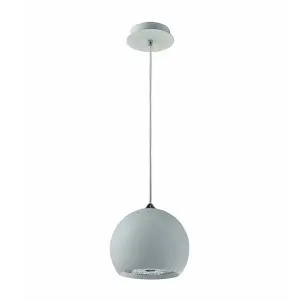 Luminosa Modern Hanging Pendant White 1 Light  with White Shade, E27