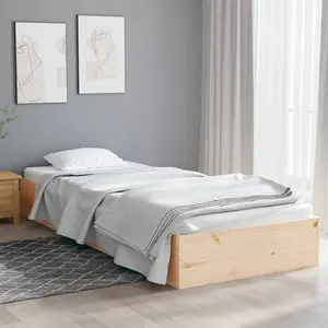 Berkfield Bed Frame Solid Wood 90x190 cm Single