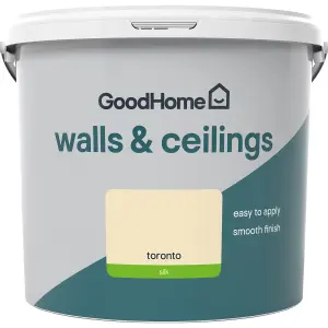 GoodHome Walls & ceilings Toronto Silk Emulsion paint, 5L