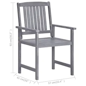 Berkfield Garden Chairs 4 pcs Solid Acacia Wood Grey