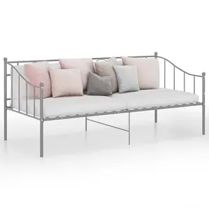 Berkfield Sofa Bed Frame Grey Metal 90x200 cm