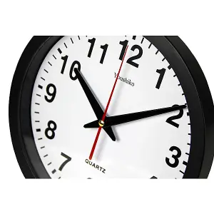 Stylish Black & White Bold Classic Quartz Wall Clock Non Ticking Silent