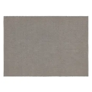 Woven Indoor Outdoor Washable Plain Reversible Rug Warm Grey - 160cm x 230cm