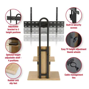 TTAP Oak TV Stand with Bracket for up to 65" TVs