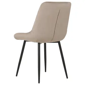 Set of 2 Dining Chairs MELROSE Velvet Taupe