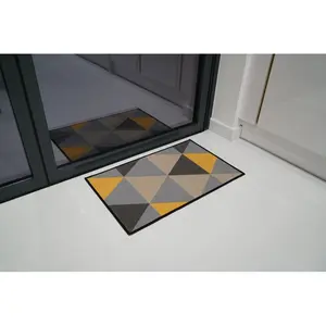 Yeprad Door Mat Grey/Yellow/Beige / Rectangle 80 x 150cm