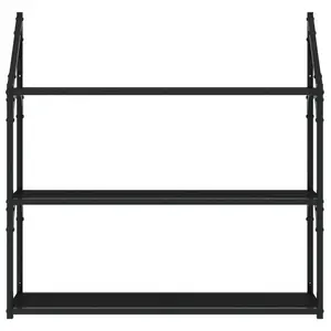 3 Piece Floating Shelf Black / 78.5 cm H x 31.5 cm W x 21 cm D