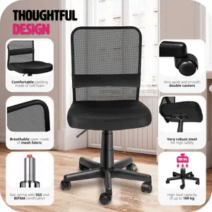 Office Chair Patrick - ergonomic shape, comfortable padding, stepless height adjustment - black