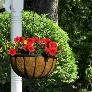 4 x Natural Coco Hanging Basket Liner Cupped Shaped Coco Liner for a 14 Inch Hanging Basket