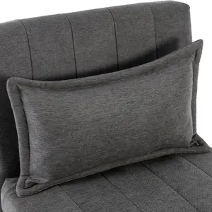 Harper 1 Seater Folding Clic Clac Fabric Living Room Lounge Futon Sofa Bed Charcoal