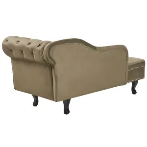 Right Hand Chaise Lounge Velvet Olive Green NIMES