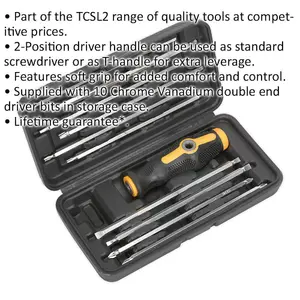 Versatile 20-in-1 T Bar Screwdriver Set with Long Bits and Storage Case