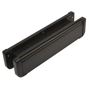 Door Letterbox PVC Metal Flap Cover Internal Twin Brush Draught Seal Black Effect