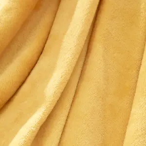 Brentfords Ultra Soft Blanket Throw Warm Flannel Fleece - Ochre, 120 x 150 cm