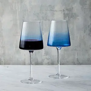 Anton Studios Empire Set of 2 Wine Glasses Blue