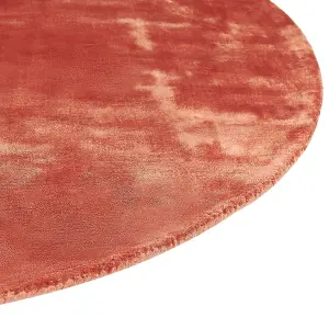 Round Viscose Area Rug 140 cm Orange GESI II