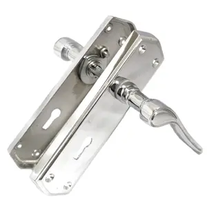 Door Handles CHROME Stellar Scroll Lever with Internal Lock and Keys