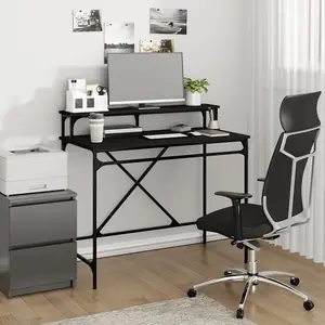 Berkfield Desk Black 100x50x90 cm Engineered Wood and Iron