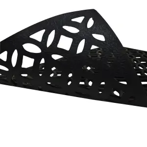 GoodHome Maurice Black Geometric Scraper mat, 60cm x 90cm