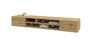 Elegant Coby 40 TV Cabinet 2090mm in Oak Wotan - Modern Entertainment Solution H330mm D450mm