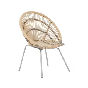 Interiors by Premier Black Washed Natural Rattan Chair, Rustless Rattan Chair, Easy Cleaning Rattan Armchair