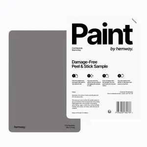 Hemway Chalk Based Furniture Paint Matt A5 Sample, Storm Grey, Peel & Stick Swatch For Interior Walls Wood