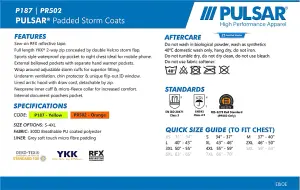 PULSAR High Visibility Rail Spec Padded Storm Coat