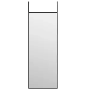 Berkfield Door Mirror Black 30x80 cm Glass and Aluminium