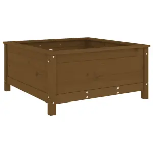 Berkfield Garden Planter Honey Brown 82.5x82.5x39 cm Solid Wood Pine