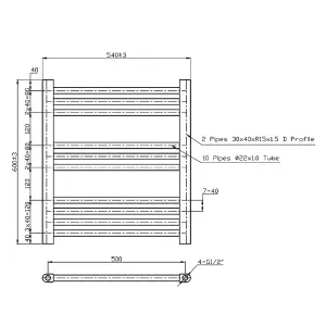 Rinse 600x540mm Chrome Bathroom Heated Towel Rail Radiator Straight Ladder Style Towel Warmer