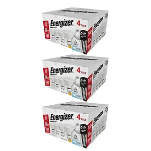 Energizer LED GU10 Spotlight Bulb 4.2W (50W Replacement) - Pack of 12 LED Bulbs (Daylight, 50W Equivalent Dimmable)