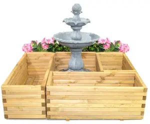 Primrose Pine Raised Flower Bed Planed Trough Planter - Treated Durable Pine & Responsibly Sourced Timber 100cm