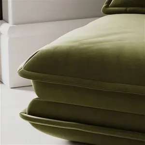 Dunelm Jackson Foldable Single Sofa Bed, Moroccan, Green, Olive, Fabric/Velvet